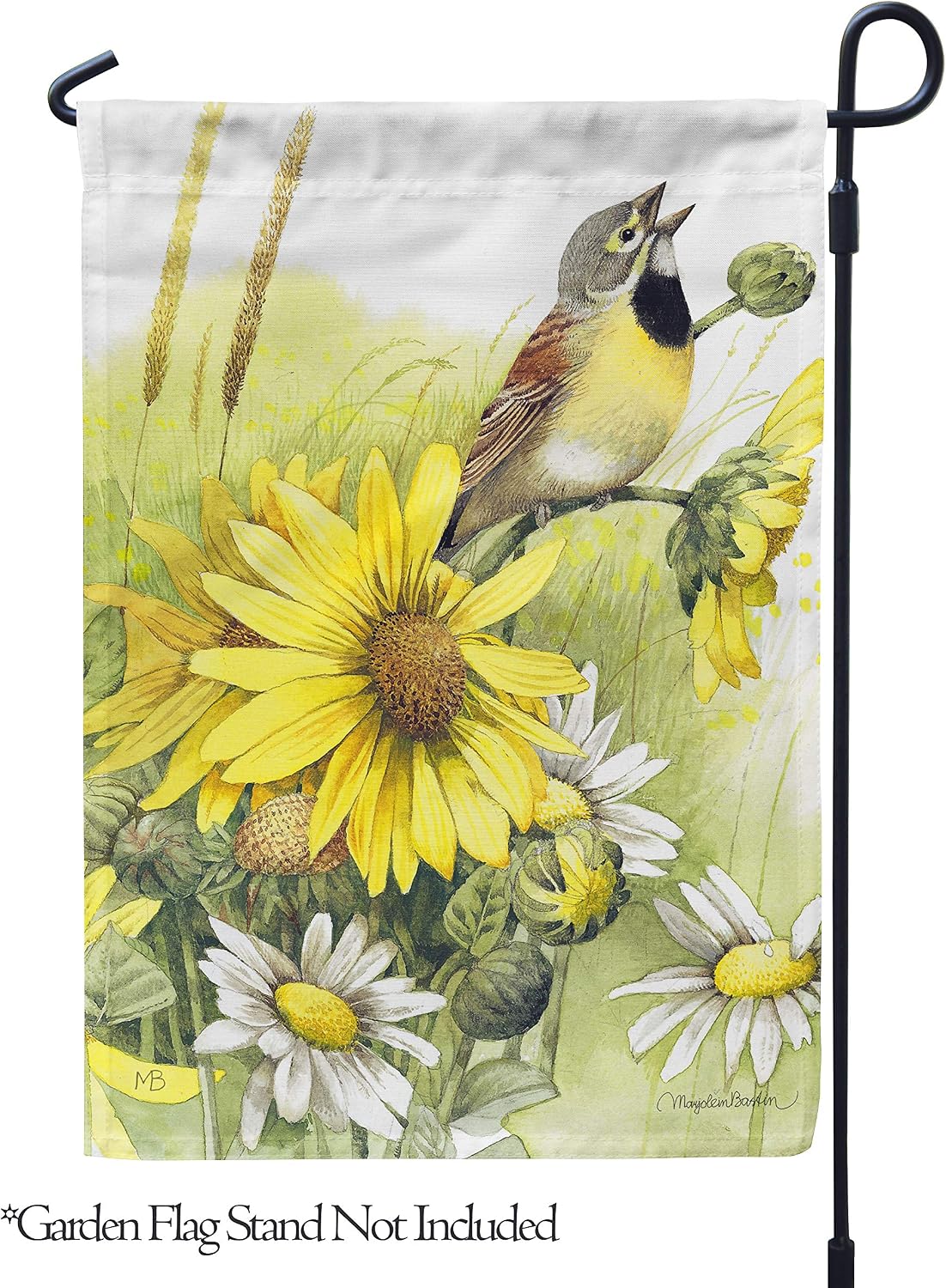 Flagology, Marjolein Bastin, Spring Bird and Wildflowers – Garden Flag 12" x 18", Outdoor/Indoor, Spring