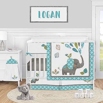 mod elephant crib bedding