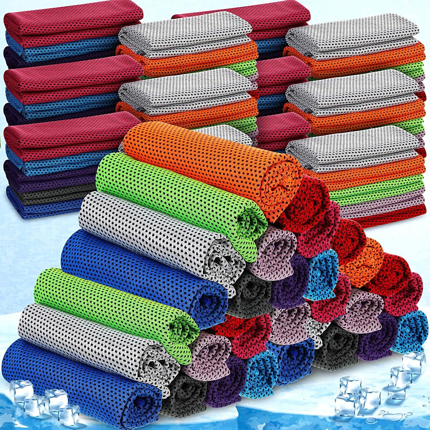 Redbaker 500 Pieces 32" L x 12" W Cooling Towels Bulk Sweat Towels Cooling Towels