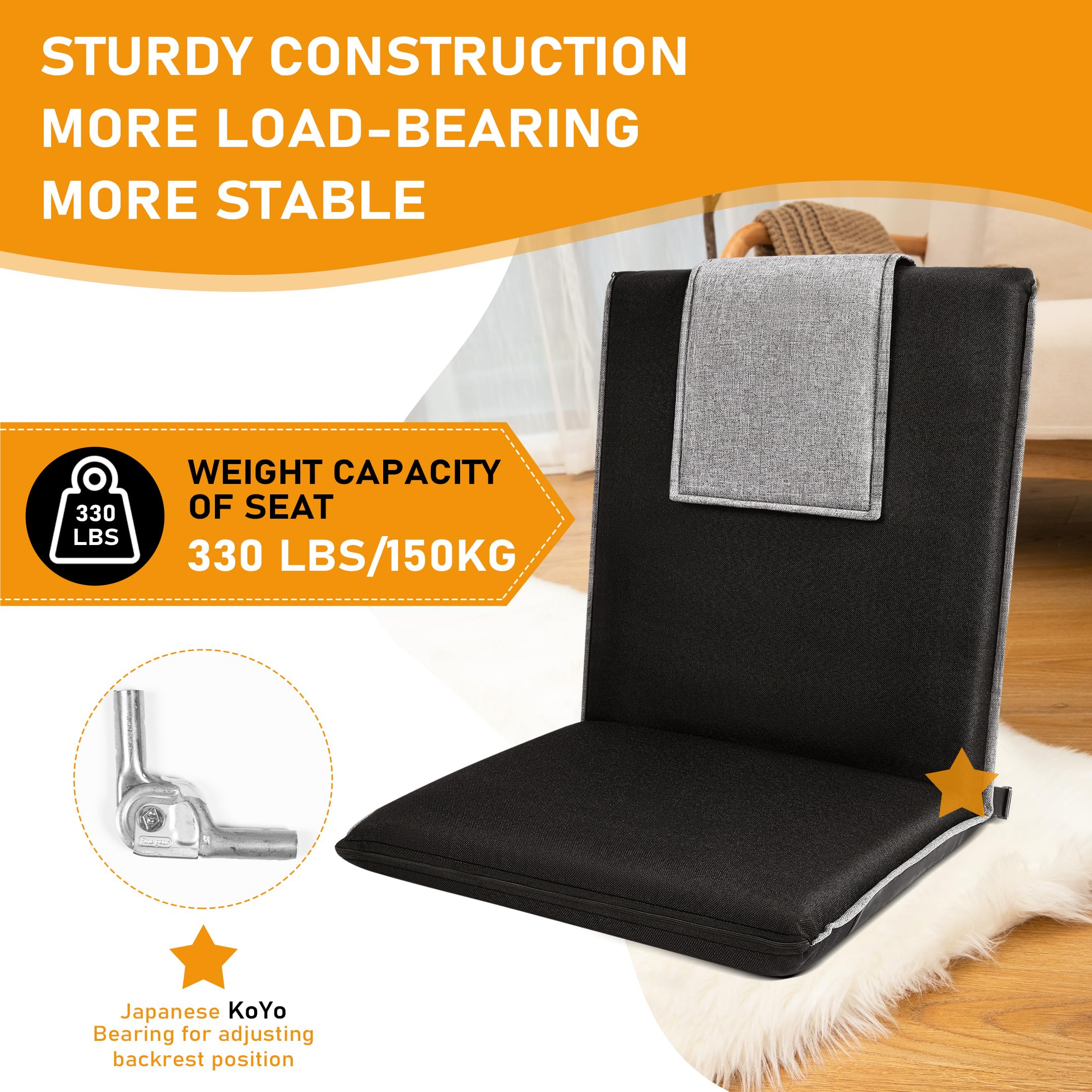 Mサイズ　VAUNDY DOMETOUR2026 SILENCE Amazon.com: Floor Chair with Back Support 14-Position Adjustable