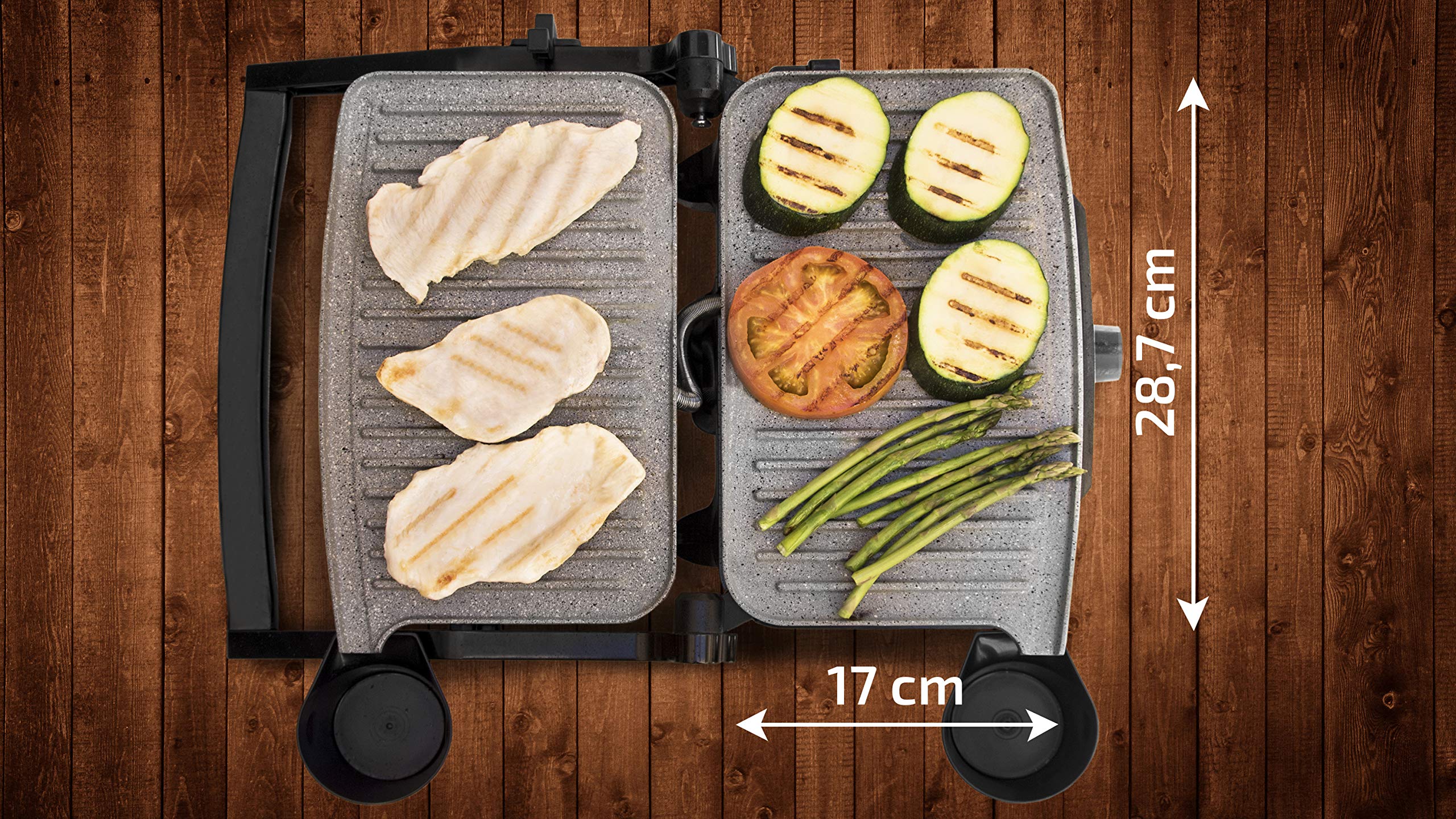 Cecotec Rock'nGrill RockStone, elektrische barbecue, 1500 W, opening