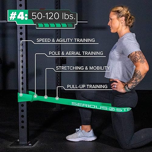Miniatura 5 de SERIOUS STEEL FITNESS Banda asistida de 41 pulgadas, resistencia y estiramiento, bucle de asistencia de levantamiento de potencia y pull-up (banda