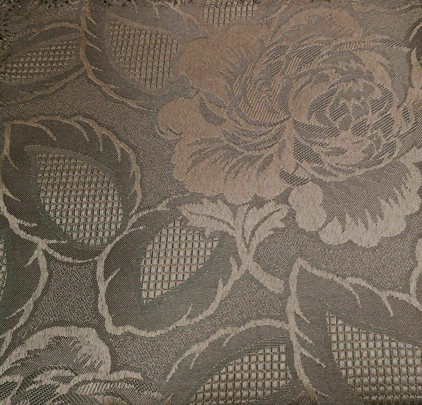 Diana Cowpe Chocolate Large Table Cloth Set *175Cm X 275Cm Oval* + 8 Matching Napkins | Perfect For Christmas & Other Occasions | Elegant Damask Rose Design | Banquet/Dinner Parties | Many Colours (Chocolate)