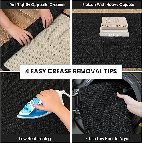 Miniatura 295 de IOHOUZE Alfombra lavable de 4 x 6 pies con parte trasera de goma antideslizante tejida para interiores y exteriores, alfombra para entrada