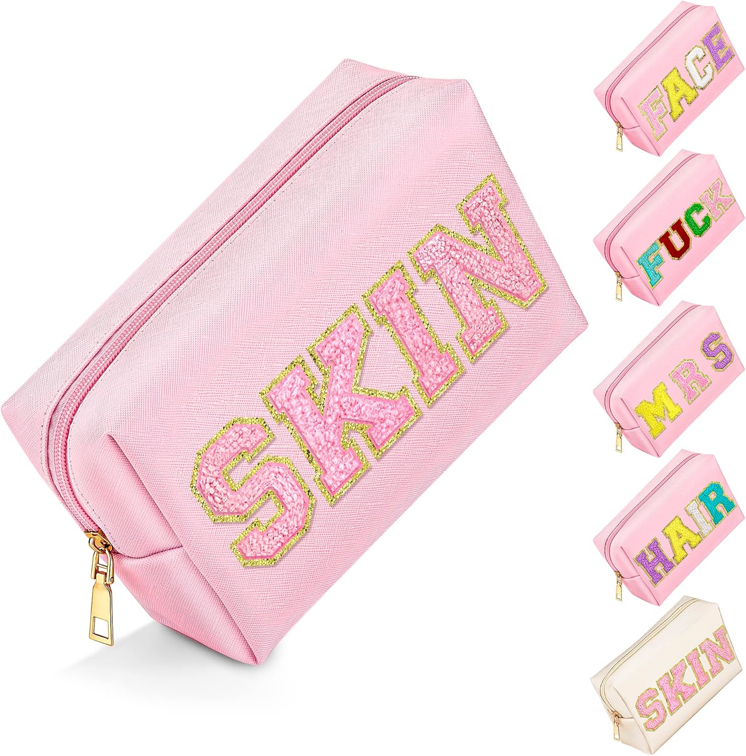 TOPEAST Preppy Makeup Bag Travel Cosmetic Bag, Pu Leather