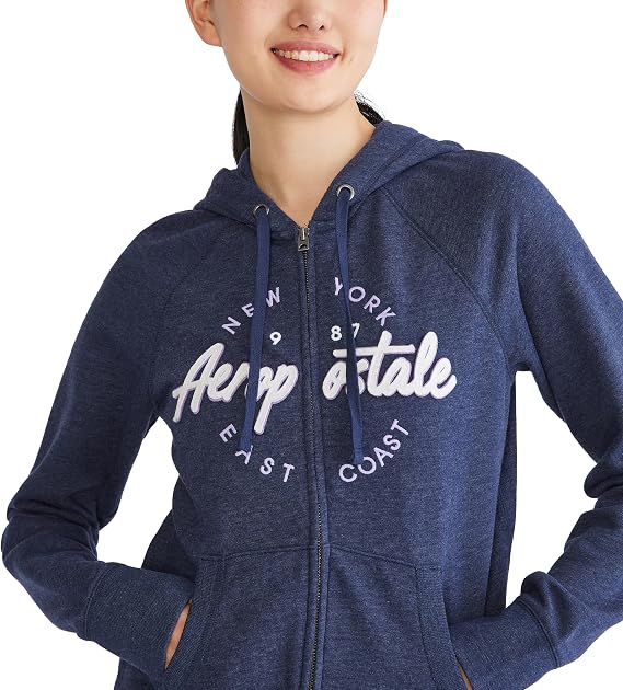 AEROPOSTALE Women's Aero Logo Full Zip Hoodie- Circle/Scripts