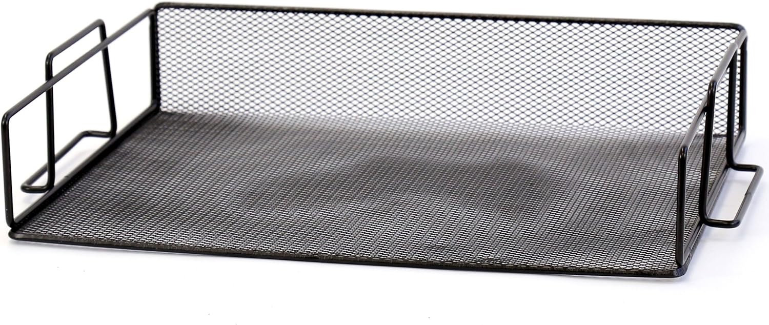 U Brands Mesh Steel Desktop Hanging File Holder, Letter Size, 12.4" x 9.53" x 5.5", Black - 457U00-06 : Office Products