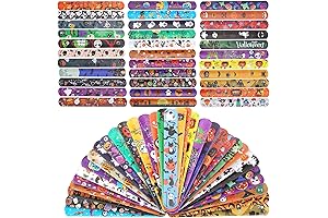 120 Pcs Friendship Bracelets Halloween Slap Bracelets Party Favors for Kids