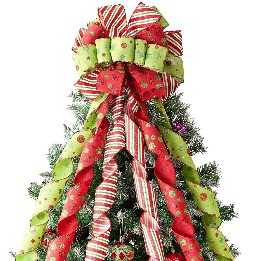Amazon.com: JOIEDOMI 45 Inch Christmas Tree Topper Bow