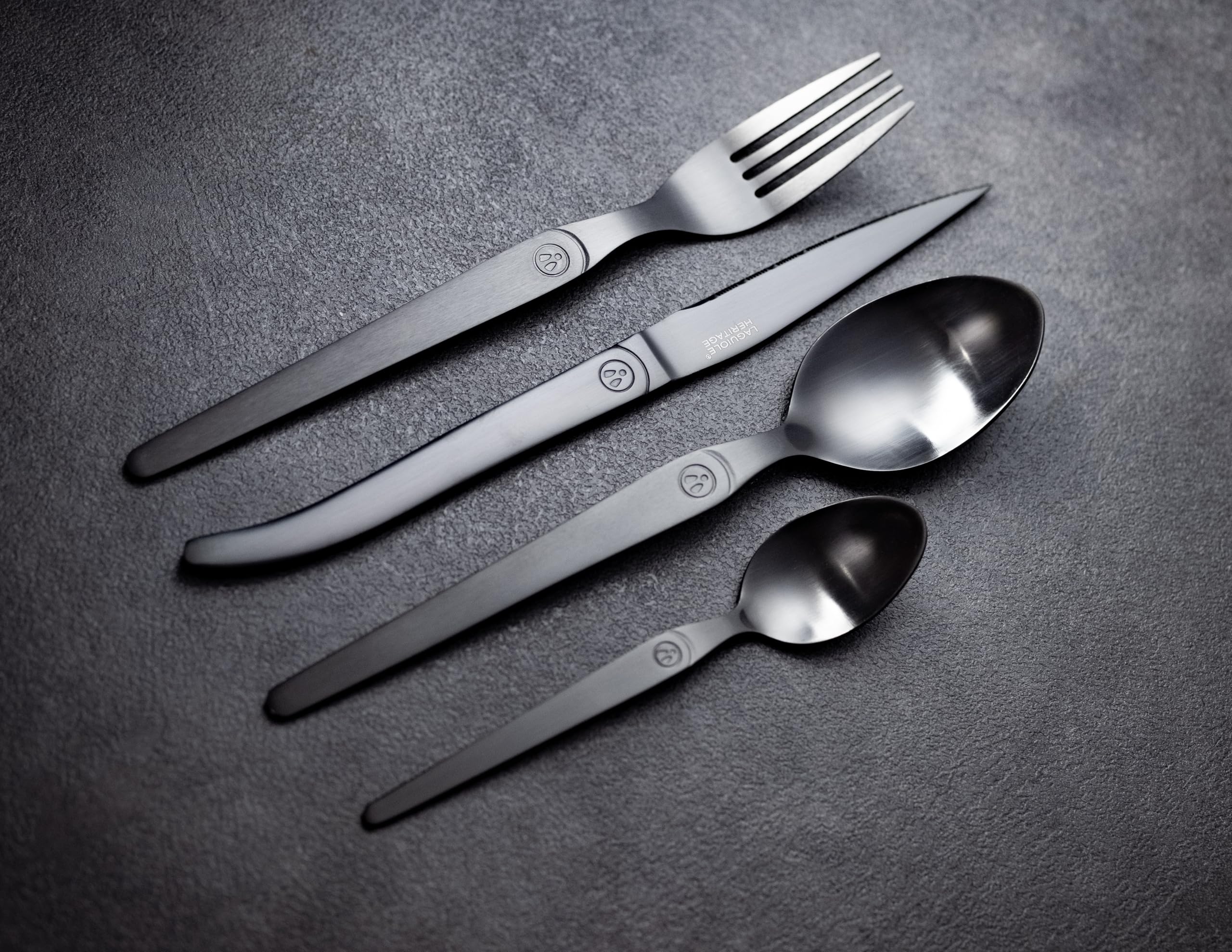 Amazon.com: Laguiole Heritage Matt Black Dinnerware Set; Premium