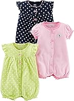 Vista 1 de Simple Joys by Carter's - Paquete de 3 mamelucos con botones a presión para niña