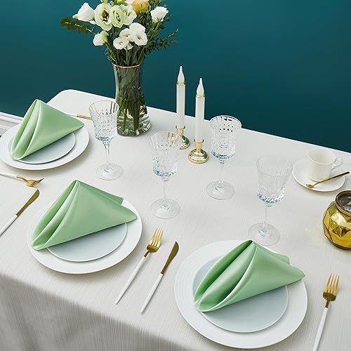 Miniatura 5 de Paquete de 16 servilletas cuadradas de satén de 17 x 17 pulgadas, servilletas suaves y sedosas para restaurante, bodas, banquetes, decoración de