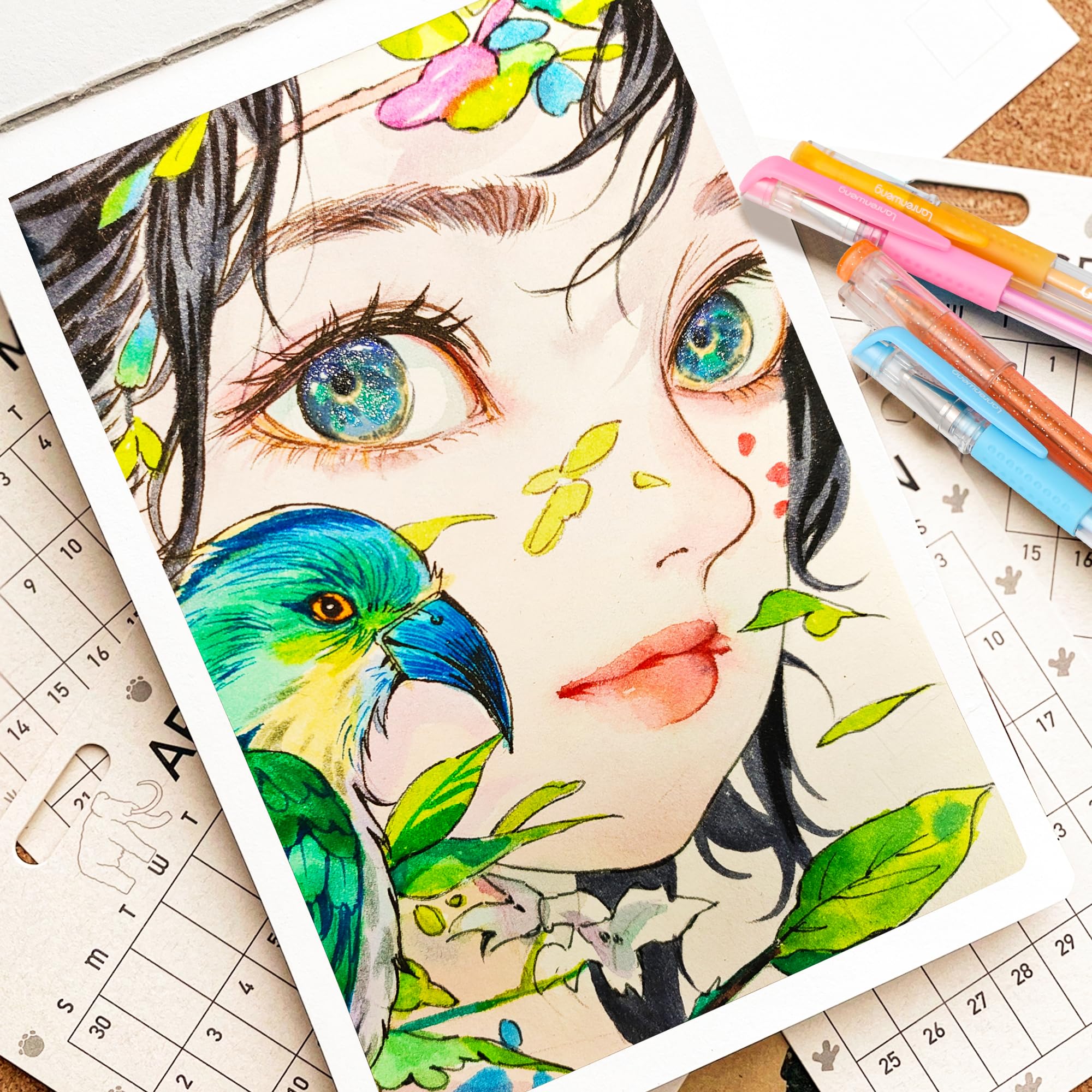 Confezione da 400 penne gel per libri da colorare per adulti, 200 penne gel colorate includono 200 ricariche con il 40% in più di inchiostro, set di penne gel glitterate per libri da