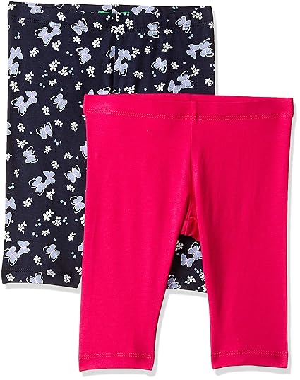 United Colors of Benetton Baby Girls Regular Fit Shorts (Pack of 2)