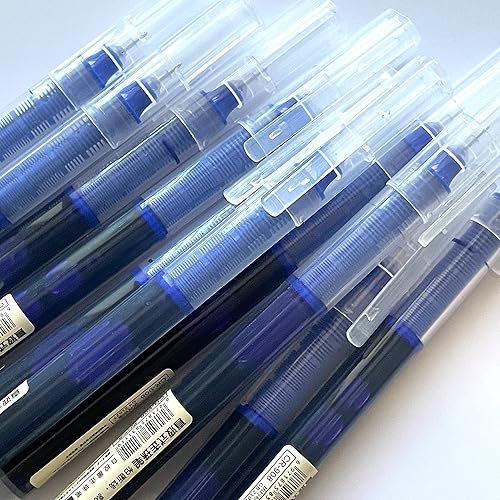 Miniatura 2 de sencoo Paquete de 10 bolígrafos de punta extra fina azul bolígrafo de tinta líquida bola rodante tinta de secado rápido para hogar oficina escuela