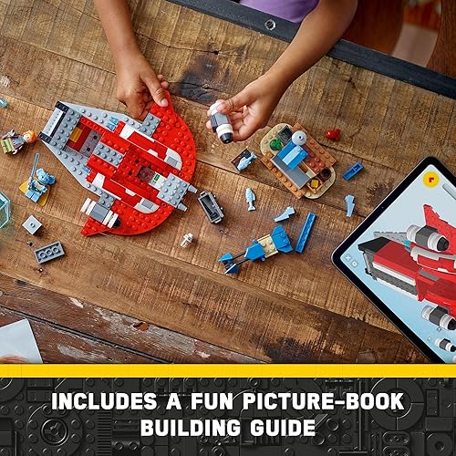 Miniatura 3 de LEGO Star Wars Young Jedi Adventures The Crimson Firehawk, juego de iniciación para niños, nave espacial de juguete para construir, vehículo de