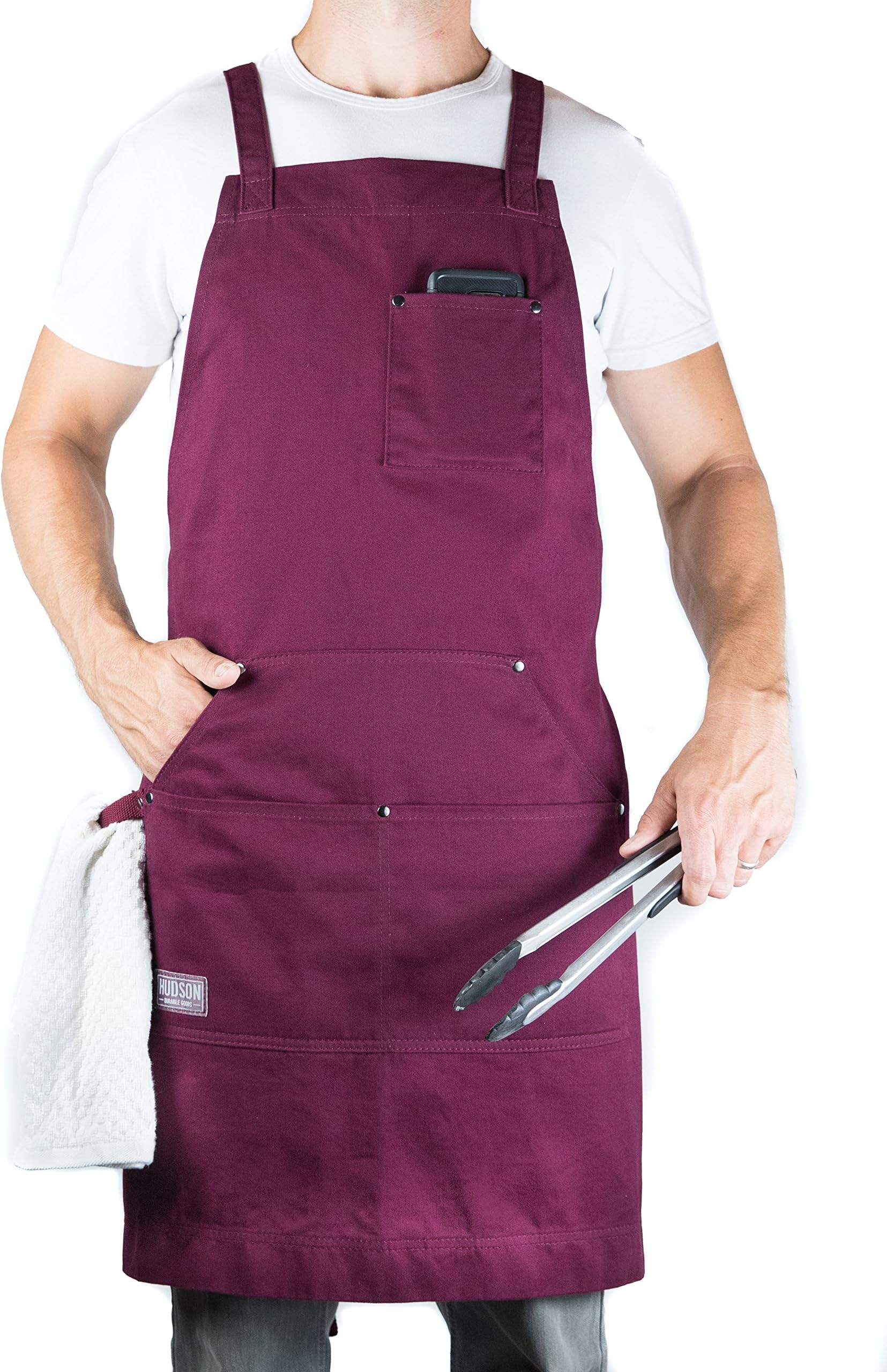 Hudson Durable Goods Professional Grade Chef Apron for Kitchen