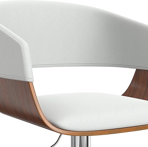 Miniatura 10 de SIMPLIHOME Lowell Taburete de bar giratorio ajustable, silla tapizada de metal de 33 pulgadas de altura del asiento en tela de aspecto de lino gris