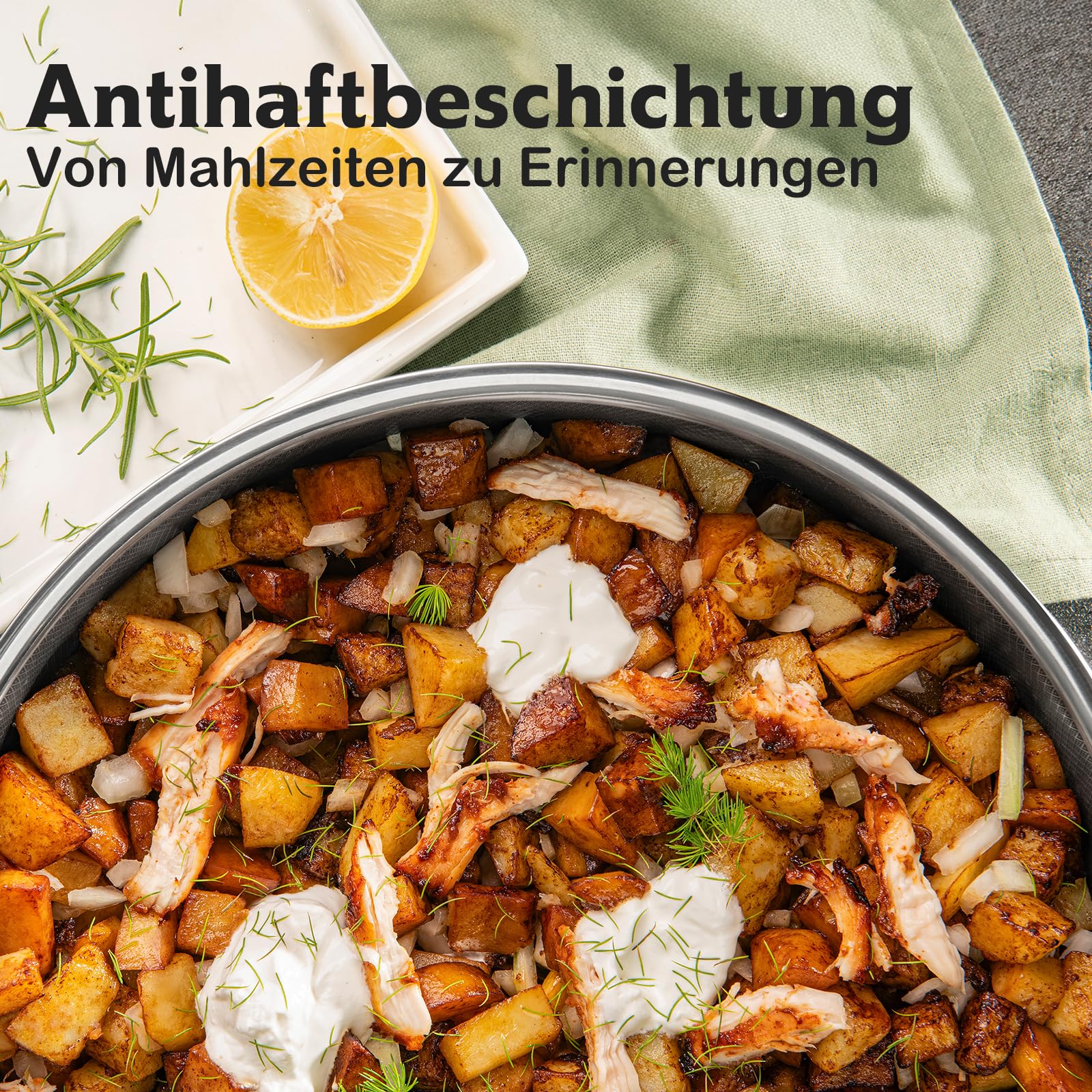 SNOWCLAD Wokpfanne Induktion 30cm Hybrid-Woks und Bratpfannen, Antihaft Wabenpfanne mit Deckel, Edelstahlpfanne, Für Alle Herdarten Geeignet, Ofen-und Spülmaschinenfest, Pfoa Frei