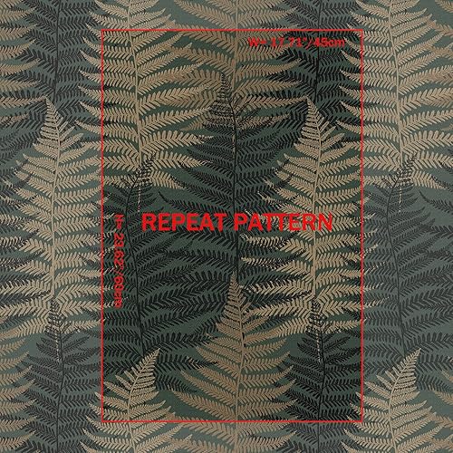 Miniatura 7 de Papel tapiz autoadhesivo de helecho botánico de bosque de hojas verdes, 17.73 x 118.1 pulgadas, apto para inquilinos para baño y dormitorio