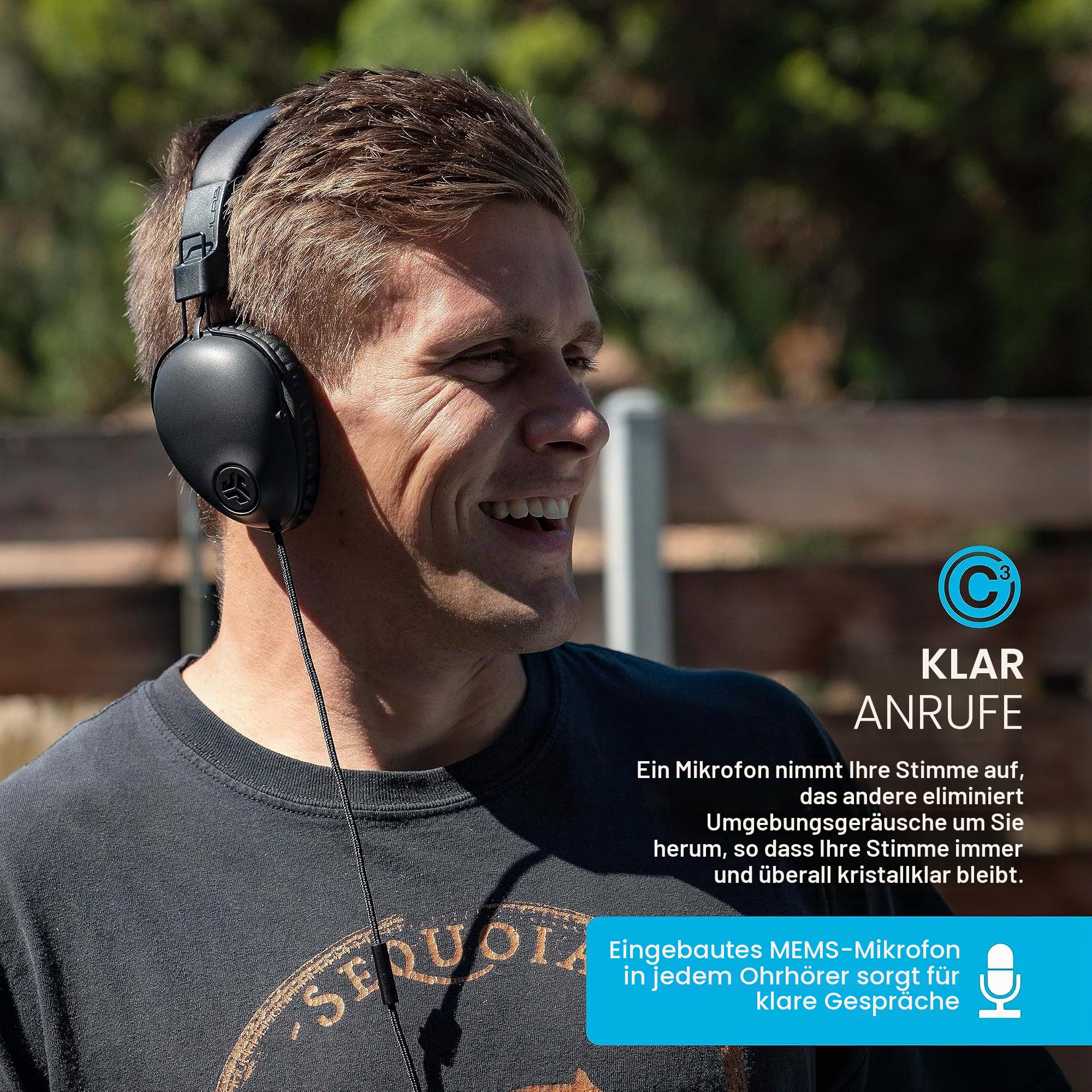 JLab Studio Pro Over-Ear Kopfhörer, Kabelgebundene Kopfhörer - Kabel ohne Verwicklungen - Ultra-Plüsch Kunstleder mit Cloud Foam Polstern - 40mm Neodym-Treiber mit C3 Sound, Schwarz