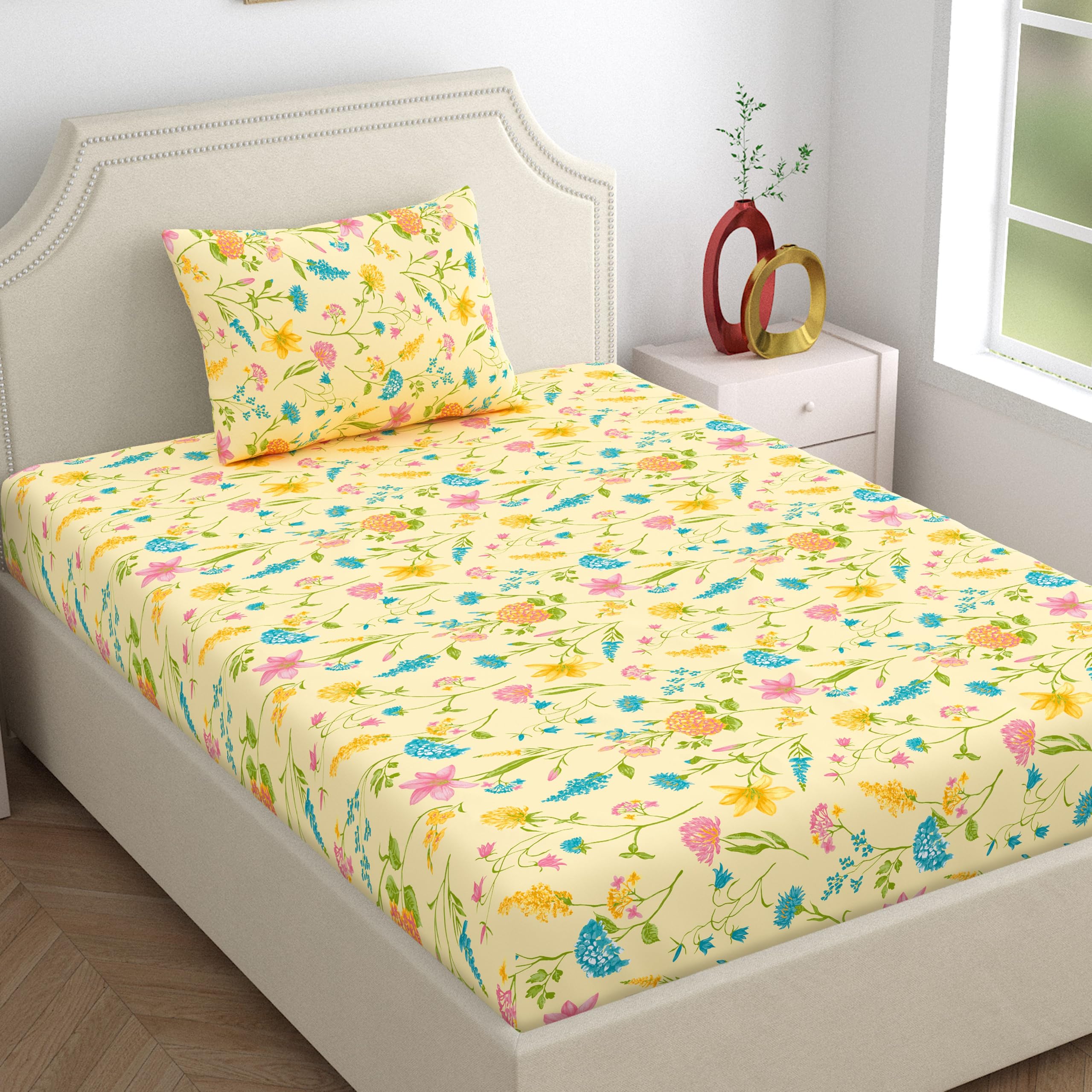Home Ecstasy 100% Cotton Single Bedsheet Set -17