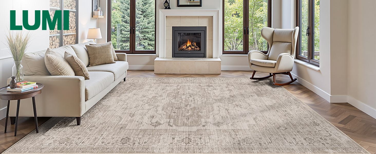 Amazon.com: LUMI 8x12 Washable Area Rug for Living Room, Ultra