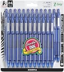 Zebra Pen Z-Grip Retractable Ballpoint Pen, Smooth-Flowing Black Ink, 1.0mm Medium Point, School & Office Supplies, Ideal for Note-Taking, Journal and Planner Use, 18-Pack (22218)