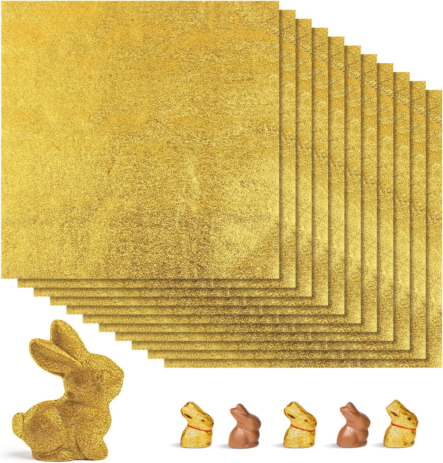 200PCS Chocolate Wrappers for Bar, TOPBATHY Gold Foil Wrappers for Bars Candy Homemade Sweets, Square Chocolate Aluminium Foil Paper for DIY Wrapping, Packing Gift, 7.8" X 7.8"