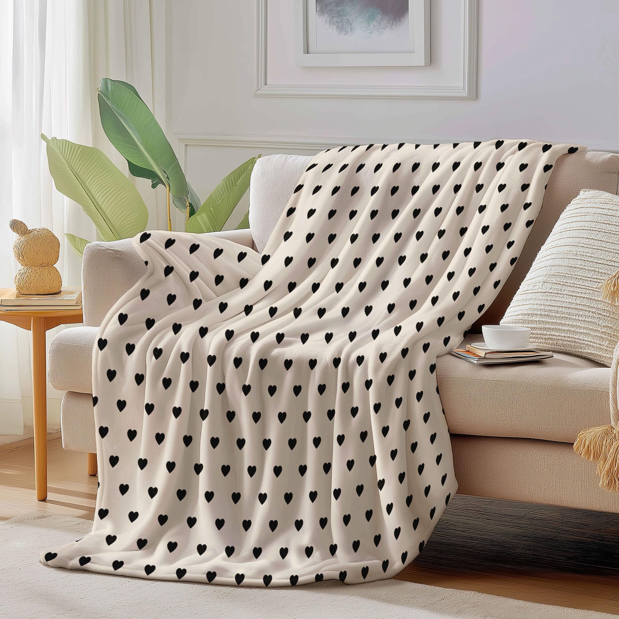 Couverture de Lit Fourrure Douce en Flanelle de Microfibre Beige Premium
