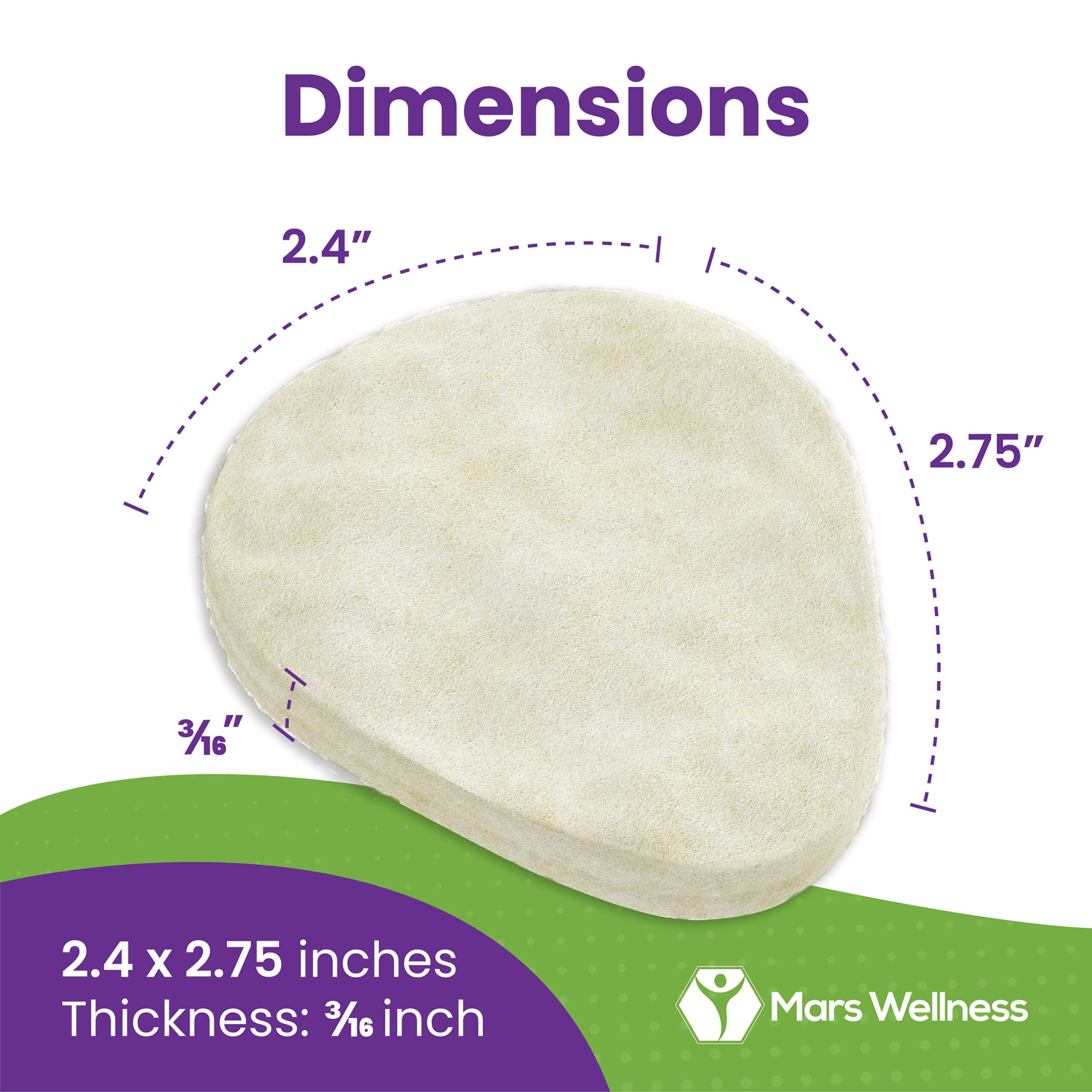 Almohadilla de fieltro metatarsiano de 0.5 cm de grosor, fabricada en Estados Unidos, 6 pares (12 piezas) | Almohadillas para pies para mujeres y hombres, cojines de bola de pie para aliviar el dolor