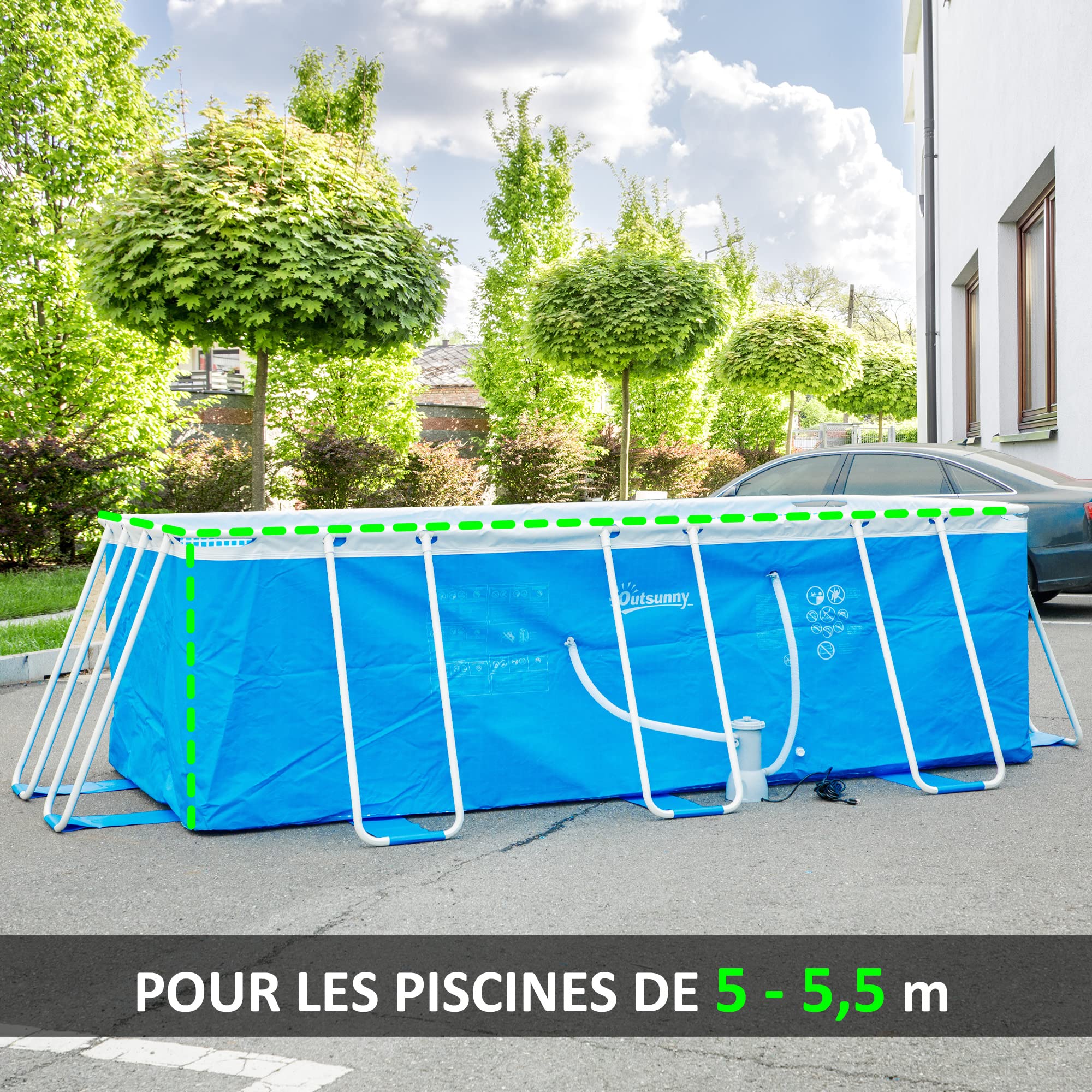 Outsunny Pompe de filtration épurateur à cartouche pour piscine hors sol 3785 L/h 90 W Blanc