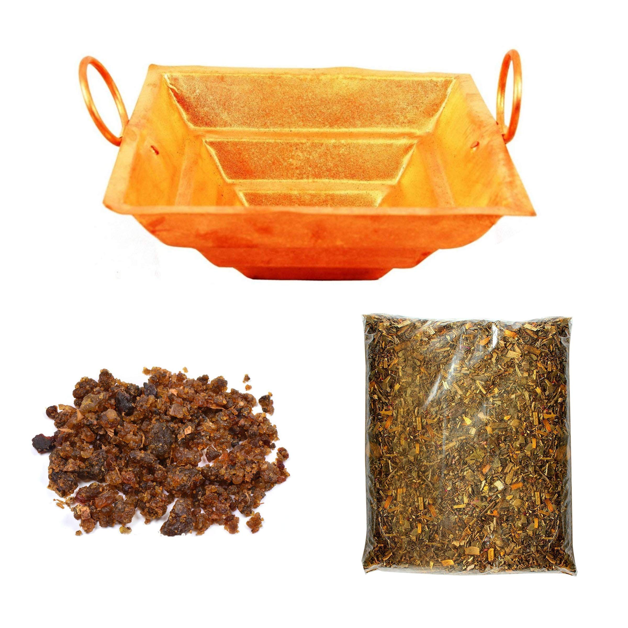 Himshikhar || Green World Pooja Samagri || Combo of Yagya Havan Kund / 100gm Natural Guggal / 100gm Hawan Samagri/Best Item for Temple/Home for All Pooja Purpose (GGW-PS-0675)