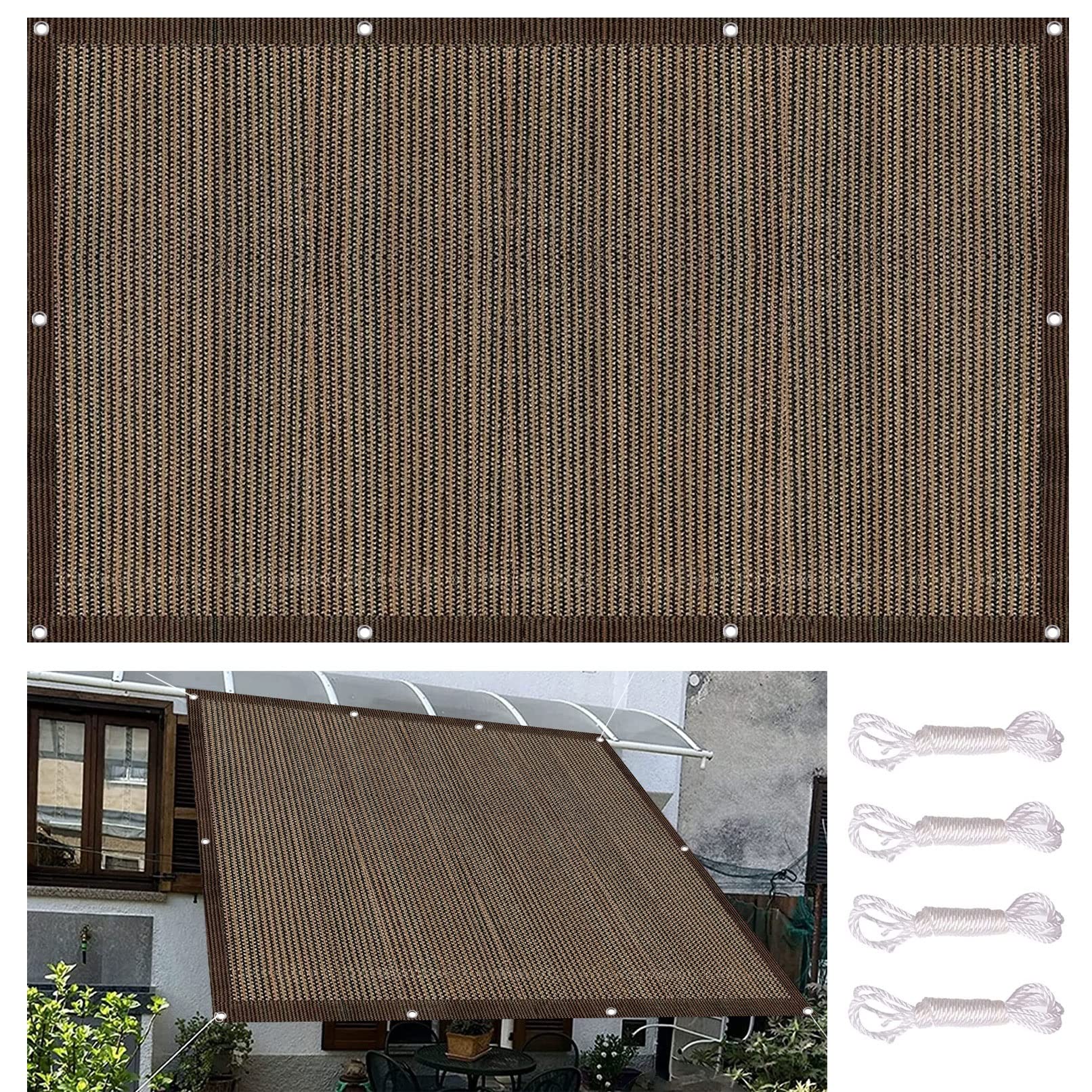 Voile d'ombrage rectangulaire contre la chaleur, toile respirante 2,4x3,6m anti-UV