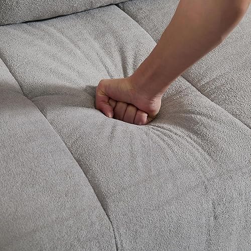 Miniatura 6 de Sofá modular convertible de 102 pulgadas en forma de L con cojines de respaldo, tela tapizada moderna de 6 asientos reversible, juego de sofá para