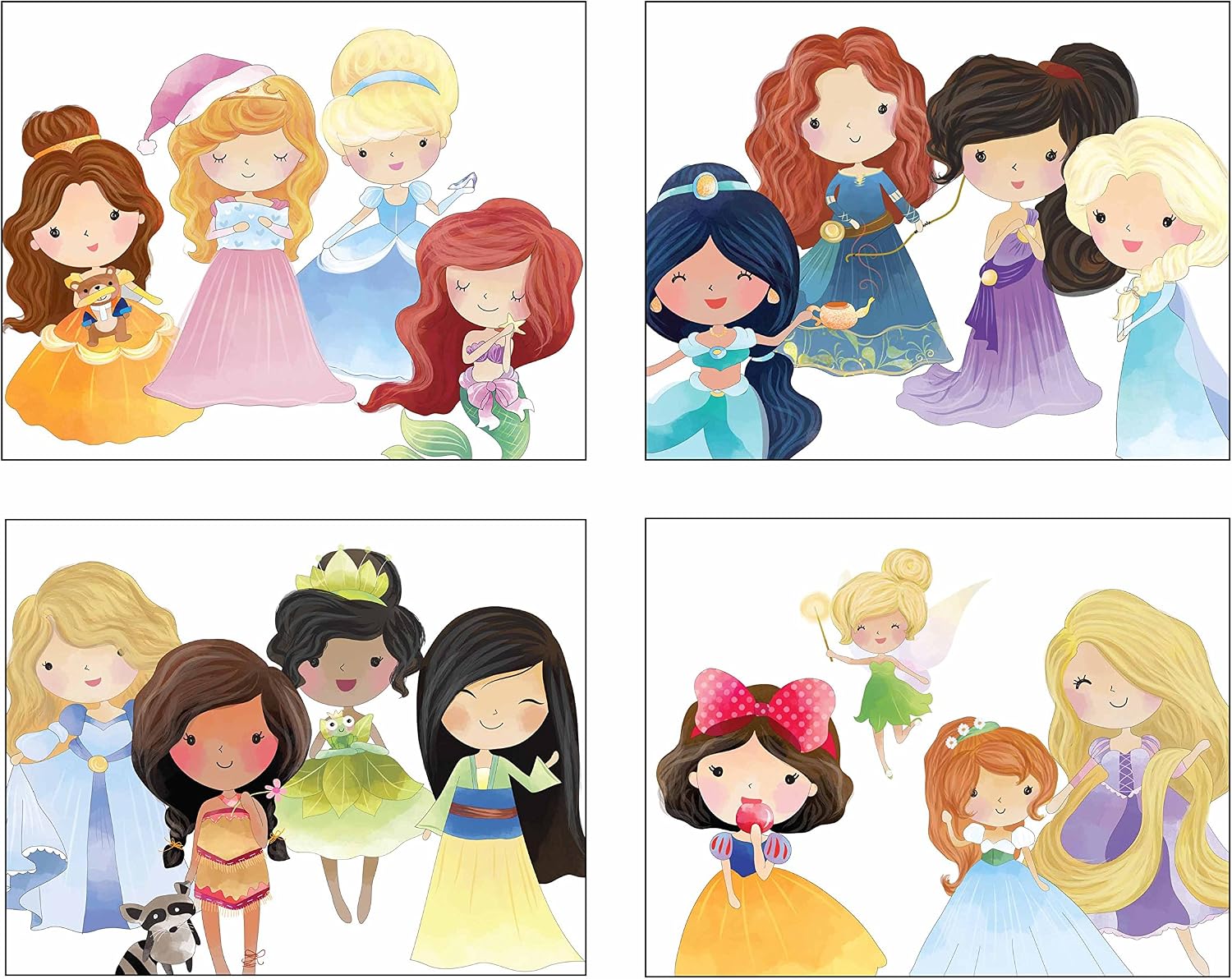 Pop Art Nursery Print Set ~ Cute Princess (8"×10" Set of 4)