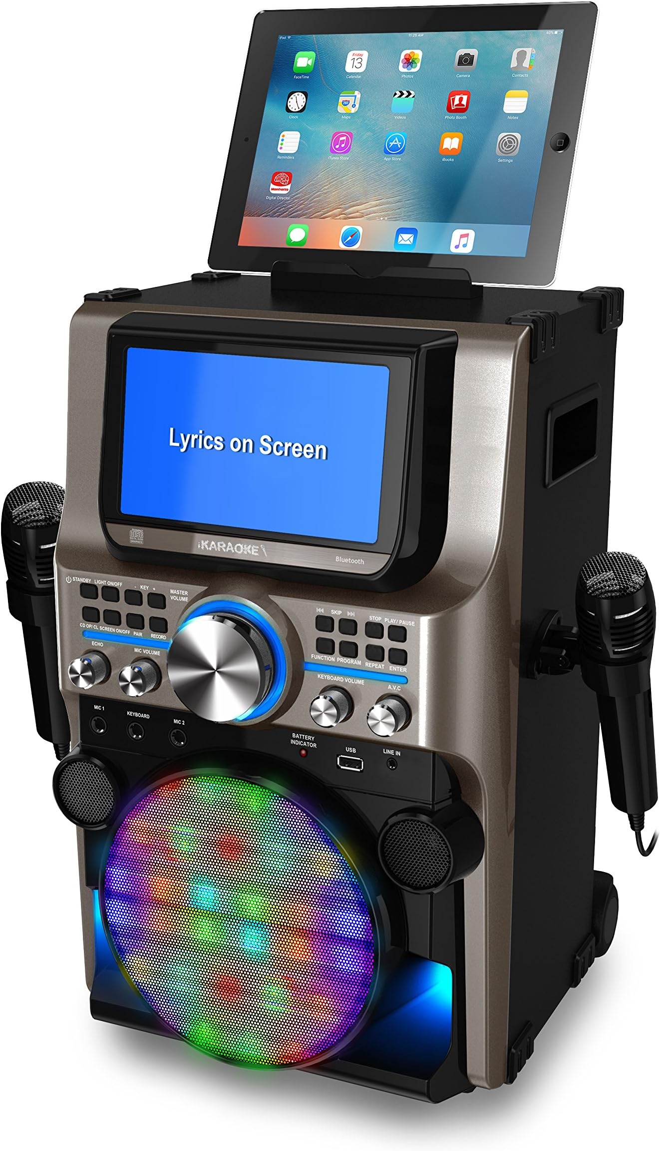 iKaraoke KS838-BT The Ultimate Bluetooth Party Machine, 7"