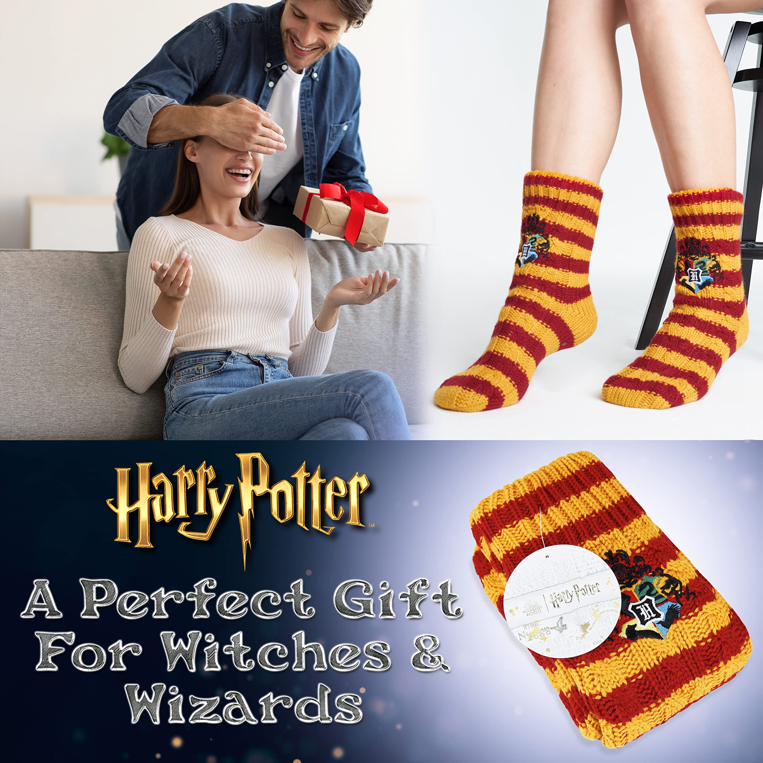 Harry Potter Calze Donna, Calzini Antiscivolo Invernali Caldi a Pantofola
