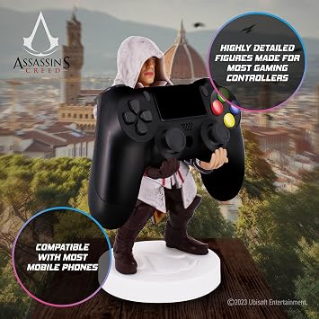 Cableguys Assassin's Creed Ezio Gaming Figure - Accessory Stand for Controller or Smartphone - USB Cable Included - 20 cm