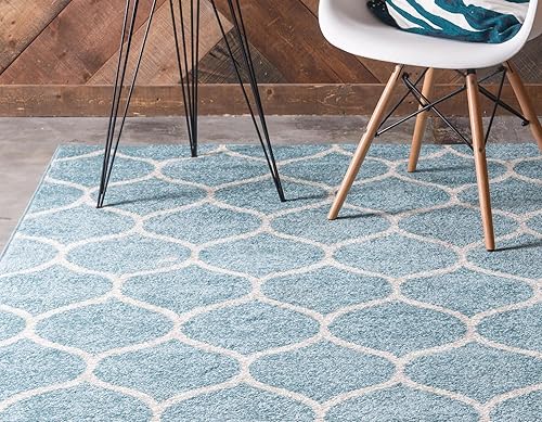 Miniatura 226 de Rugs.com Lattice Frieze Collection Alfombra – 4 x 6 pies, alfombra mediana negra perfecta para salas de estar, comedores grandes, planos abiertos