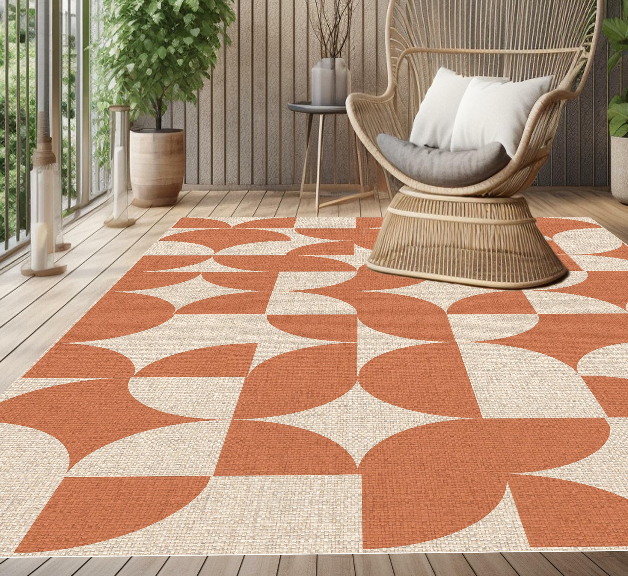 Alfombra vinilo salón y exterior para renovar tu terraza con estilo vintage