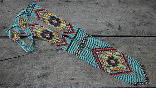 Miniatura 5 de Hecho a mano con cuentas nativas de estilo nativo americano de cristal de semillas collar de cuentas nativas al estilo mexicano de los artesanos