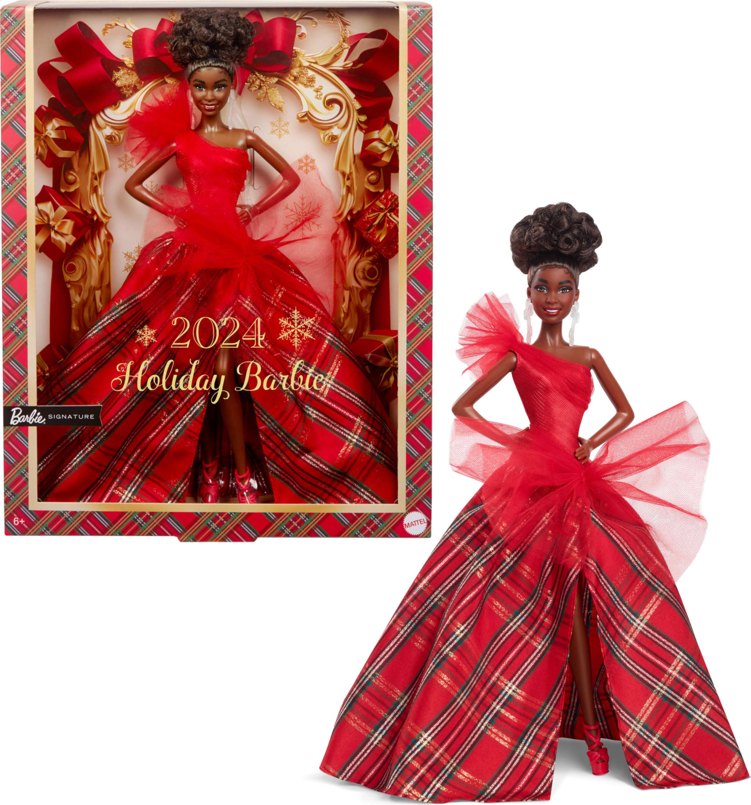 BARBIE Poupée joyeux noël brune HRM62