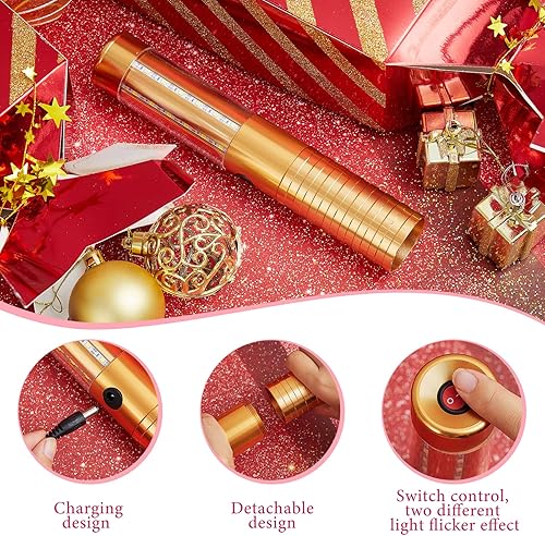 Vista 19 de Civaner 2 luces LED de servicio de botellas, luces estroboscópicas para niñas, bastón, reutilizables, recargables, servicio LED champán para bar