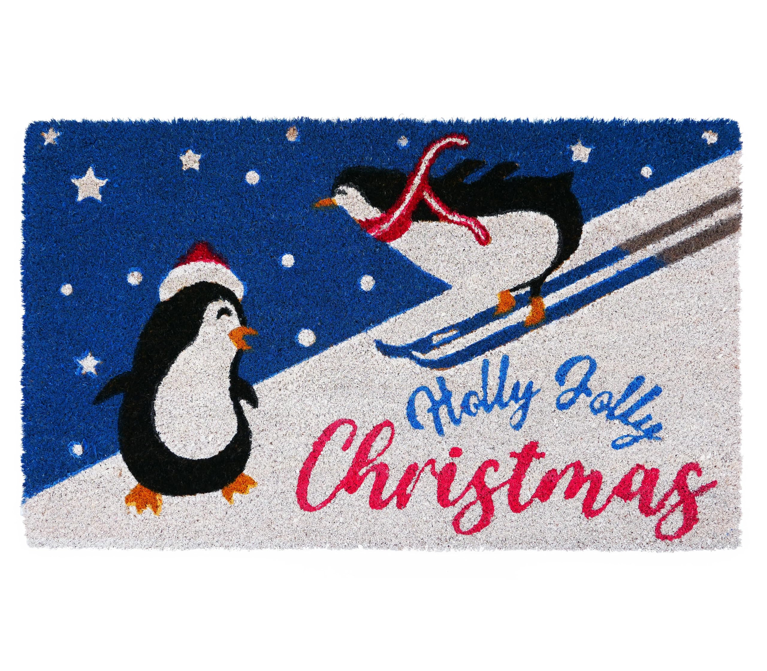 HUES AND HOMES Velvet VEL1710-1830, Holly Jolly Christmas Doormat