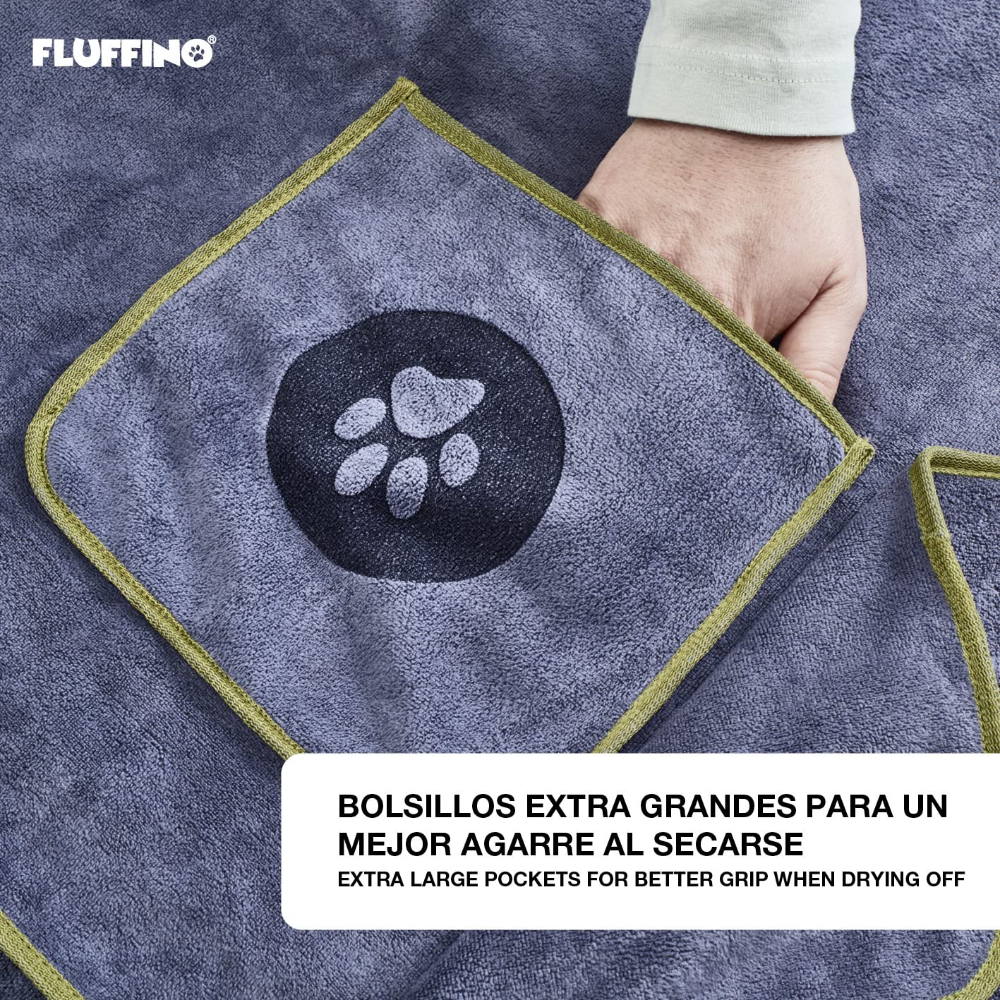 Juego de 2 Toallas para Perros Talla M/L - 120x70cm, Extremadamente Absorbente y Suave | Lavable a 60°C, Toalla de Microfibra de Secado rápido para Perros medianos & Grandes