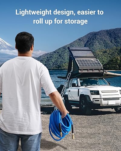 Miniatura 5 de DEWENWILS Manguera de aire de 38 pulgadas por 25 pies, 300 PSI, manguera de compresor de aire resistente con accesorios de acoplador rápido