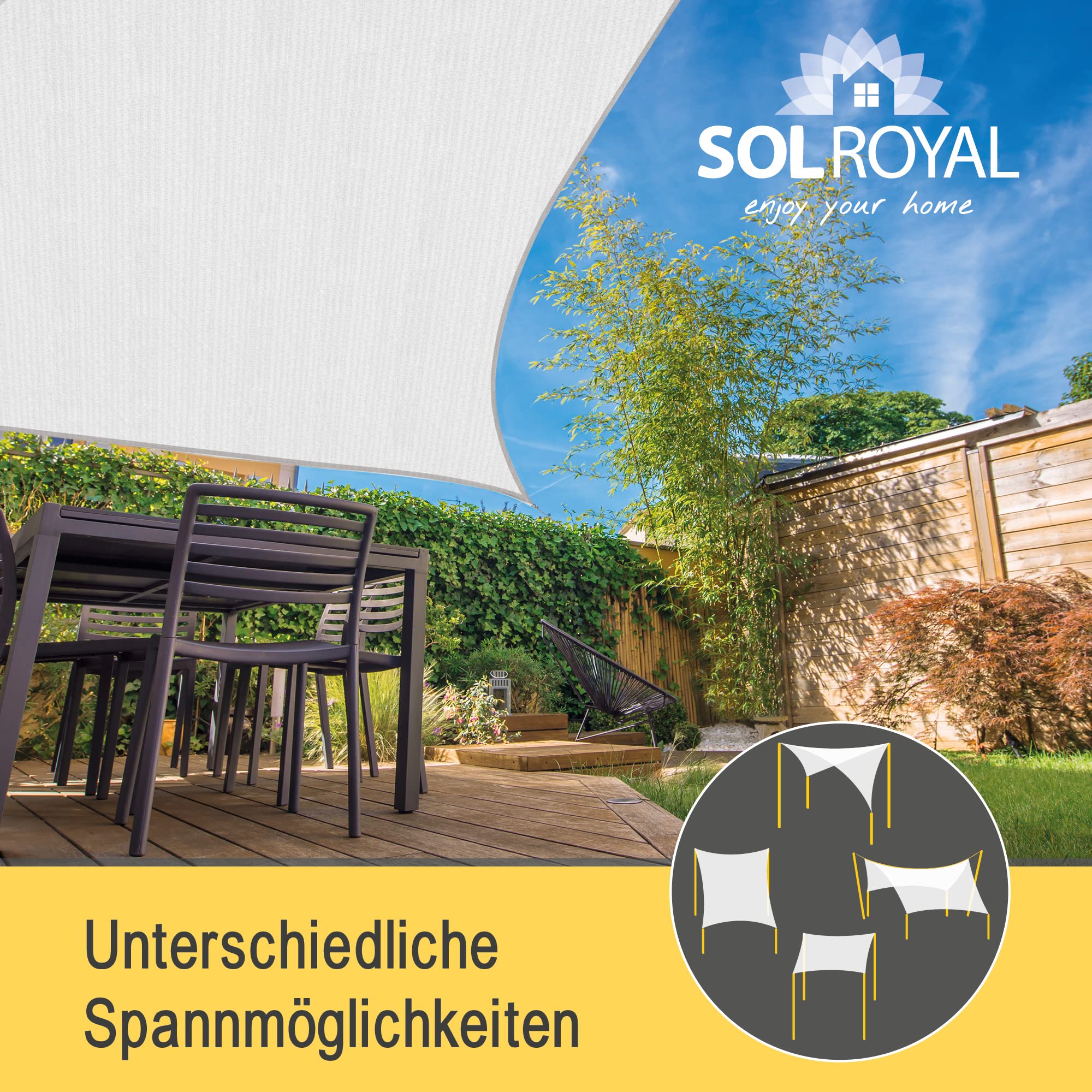 Sol Royal Sonnensegel rechteckig wasserdurchlässig HDPE atmungsaktiv