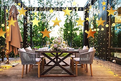 Miniatura 3 de 80 recortes de estrella con purpurina dorada de 6 pulgadas de diámetro grande para fiestas, hogar, aula, tablón de anuncios, decoración de premios