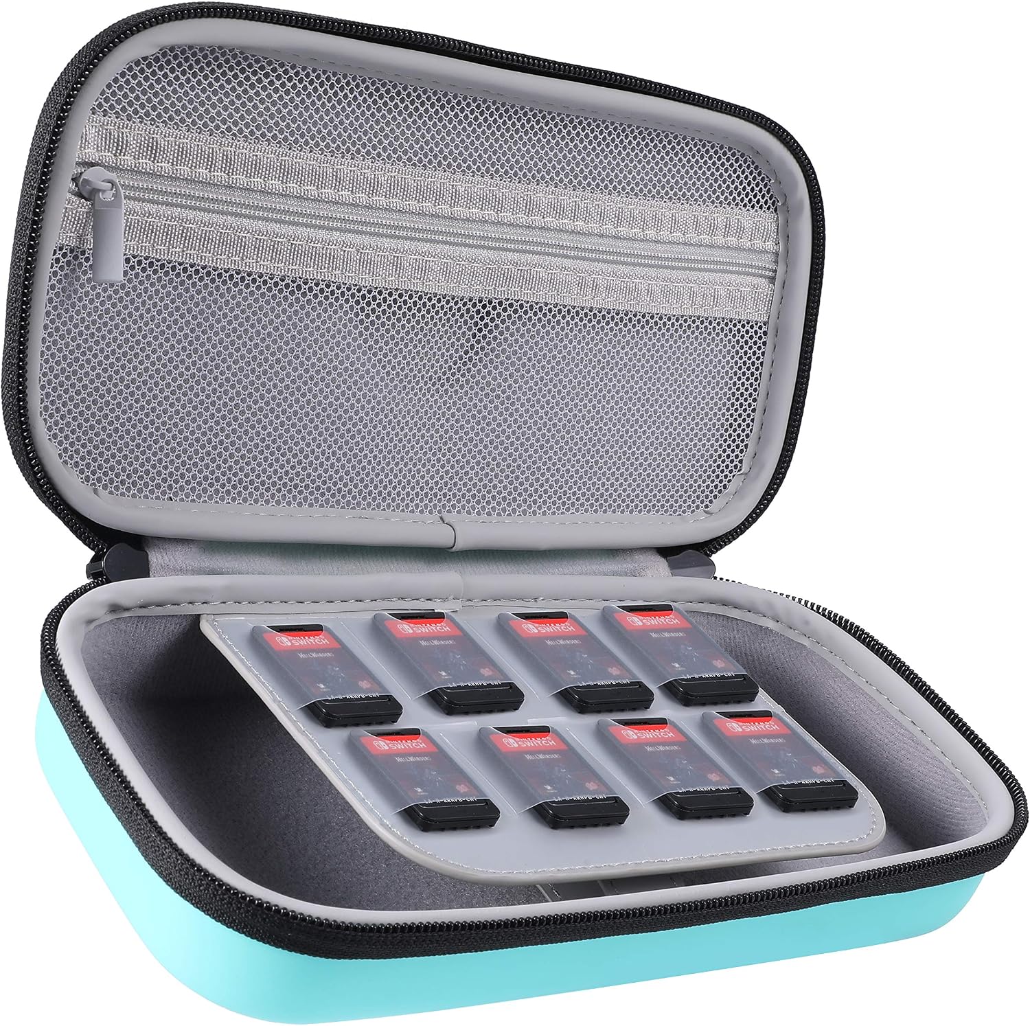 D DACCKIT Travel Carrying Case for Nintendo Switch Lite and Accessories - Turquoise and White
